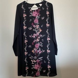 Women’s Floral/Black Dress, Small Size, Professional and Modest Style